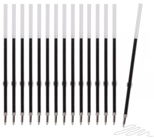 100 Stück Kugelschreiberminen Schwarz, 0,7mm Kugelschreiber Ersatzminen, Einziehbare Stift Nachfüllungen, Kugelschreiberminen Schwarz 107mm Länge, Kunststoff Kugelschreiber Minen