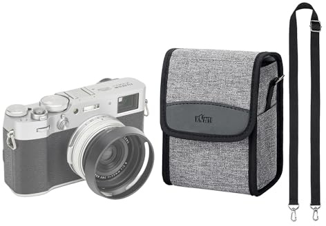 KIWIFOTOS Kompakte Digitalkamera Tasche für Fujifilm X-E5 + 23mm F2.8 Objektiv, Alpha A6000 Series + 16-50mm Objektiv, RX1RIII, PowerShot V1 für Kameras bis zu 15 x 9 x 9cm