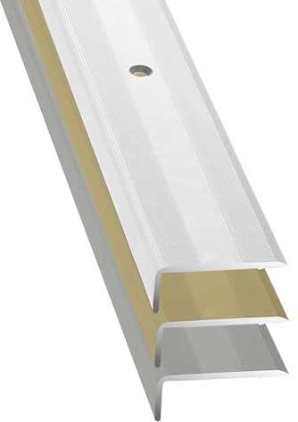 D-TACK Winkelprofil Alu zum Schrauben | Höhe 10 mm | Breite 25 mm | Länge 2,7 m | Gold/Sand | Treppenschiene aus eloxiertem Aluminium | Universell für Fußboden-Kanten