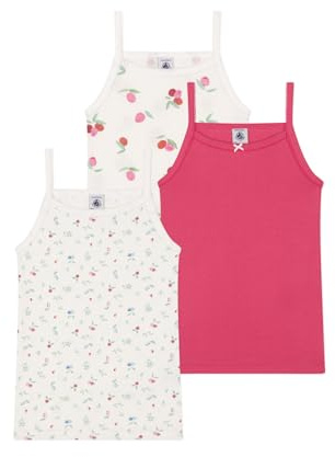 Petit Bateau A0d3t, Camicie con Bretelle Bambina, Variante 1, 2 Anni (Pacco da 3)