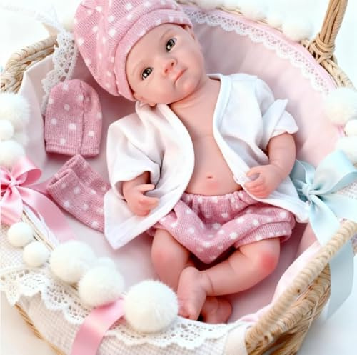 Aniiyy Bambino rinato in Silicone Tutto Il Corpo, 13 Pollici Realistico Baby Doll Girl, Baby Doll Real Baby Girl con Cloting