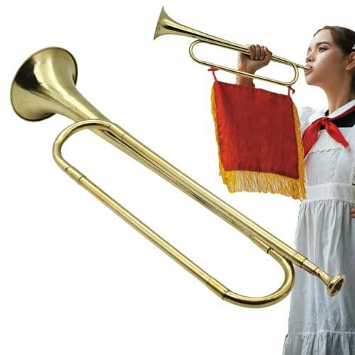 Kavallerie Trompete Bugle - Retro Bugle Instrument | Bugle Call Trompete | Kavallerie Horn Instrument | Musikinstrument Standard Retro Trompete für Anfänger
