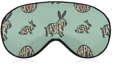Muster (257) Schlafaugenmaske für Männer und Frauen, kompatibel mit Ostern, süßem Häschen, Schlafmaske, Augenbinde, atmungsaktive Schlafmaske, BlockLight, weicher, bequemer Augenschutz für unterwegs,