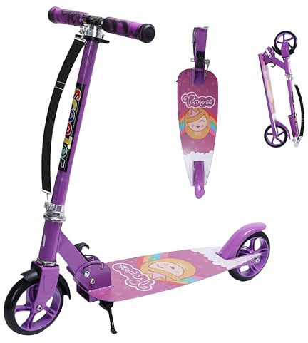 Habib Cityroller Tretroller Scooter Kinderroller Jugendroller (6-12 Jahre) Zusammenklappbar Tragbar Roller Breites Deck 145mm Räder Höhenverstellbar Bunte Griffe