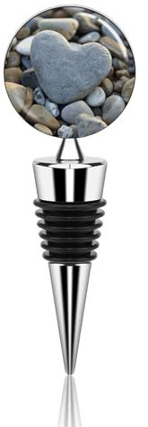 Heart Shaped Pebbles Bottle Stopper Beverage Bottle Sealer Reusable Wine Stopper Personalised Champagne Stopper Unique Wine Bottle Corks Keep Fresh Suitable for Standard
