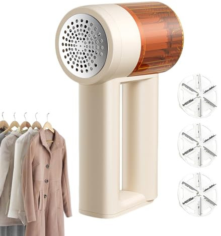 Afeitadora De Ropa Y Pelusa - Quitapelusas Electrico Potente | Despelusador Eléctrico para Tejidos, Máquina De Quitar Pelusas Y Bolitas para Ropa, Cortadora De 6 Hojas con 3 Velocidades Recargable