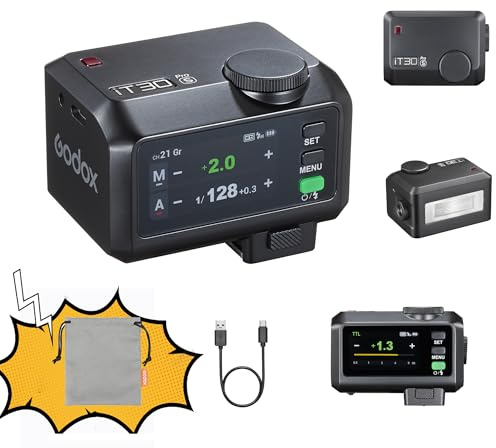 GODOX IT30Pro TTL Mini-Kamera-Blitzlicht, Vollfarb-Touchscreen, 2,4 GHz X-System, integrierter Diffusor und Akku (für Olympus für Panasonic)