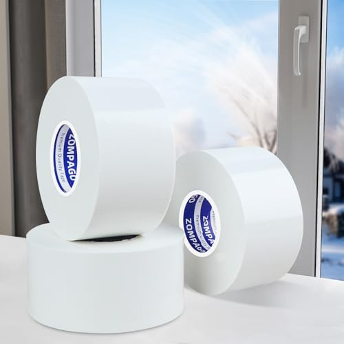 ZOMPAGO White Duct Tape Heavy Duty,3Rolls 1.8in x 66FT,Tearable Strong Adhesive Waterproof Seal Tape for Indoor Outdoor Use, Multi Purpose for Packaging, Bundling, Repairs, Carpet Seaming, Crafts