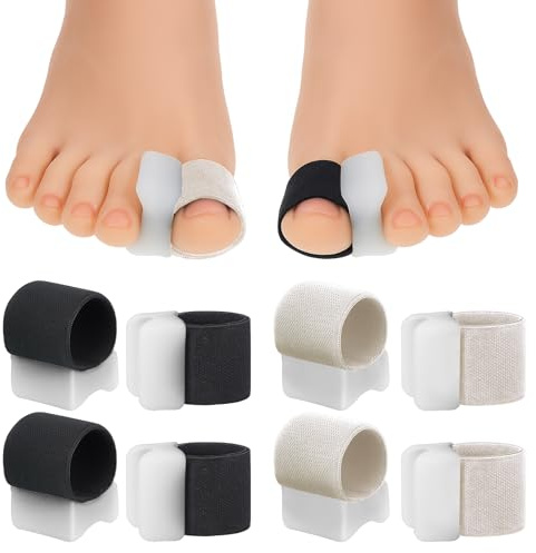 8 Stück Zehenspreizer Hallux Valgus Zehenspreizer Großer Zeh Schlauchbandagen Silikon Zehenstrecker Zehentrenner zur Unterstützung bei Hallux Valgus und überlappenden Zehen für Damen und Herren