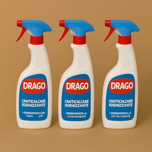 DRAGO Anticalcare Spray 600 ml – Confezione da 3, 6, 9 o 12 Pezzi | Rimuove Calcare, Pulizia Bagno e Cucina (3)