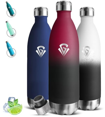 Gourde Isotherme, Gourde 1l, Bouteille Inox, 24h Froid & 12h Chaud, Bouteille Isotherme sans Bpa, Double Vide, Facile à Transporter, Bouteille d'eau pour Bureau, Randonnée, Camping