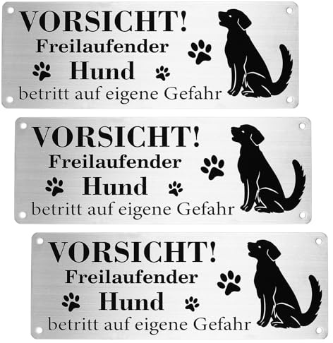 3 Pcs Cartel Perro Peligroso, Cartel Cuidado Letrero Por favor, Cierre la Puerta para Perros reflectantes, resistentes a los rayos UV e impermeables para exteriores puertas muros vallas(25 x 9 cm)