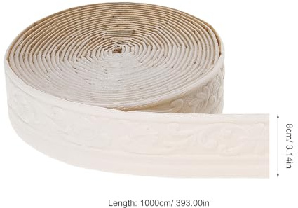 Yardenfun Self Adhesive Flexible Baseboard Molding Trim Peel and Stick Wall Skirting Board Edging Strip for Floor and Walls Removable Decorative Crown Cover with Washable Surface for Home