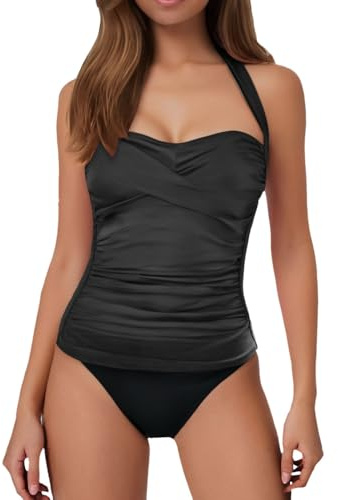 Generisch 2026 Mujer Tankini Traje De Baño Parte Superior Natación Parte Superior Sin Parte Inferior Traje De Baño, Negro , S