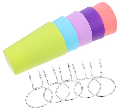 IWOWHERO Lot 5 Porte-Gobelets en Fer Anticorrosion Crochets pour Panneau Perforé, Organisateur Tasses Multifonction Cuisine et Espace Créatif Couleur Aléatoire