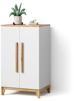 Livinity Kinderkleiderschrank Mailo, Weiß/Artisan, 70 x 120 cm | mit minimalistischem Design