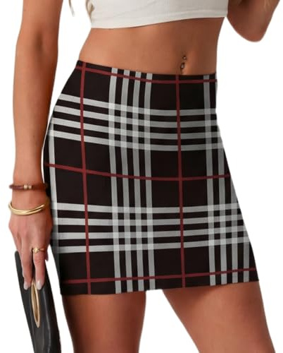 IWOLLENCE Gonna corta da donna, sexy, con vita elasticizzata, mini gonna da donna, elegante, a maglia, a matita, estiva, per business festival e feste