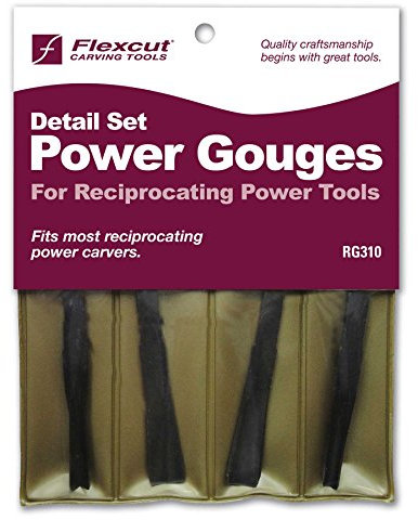 FLEXCUT Carving Tools, High-Carbon Steel, Detailing Power Tool Set, Set of 4 (RG310), 30 Degree V Bit