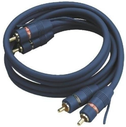 Monacor Stereo Audio Verbindungs-Kabel mit farbkodierten Cinch Steckern 1,5m schwarz Kabeldurchmesser Ø 5,5mm