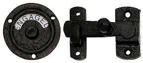 Ironmongery World Black Antique Iron WC Vacant Engaged Toilet Bathroom Door Lock Indicator Bolts - Black Antique Finish