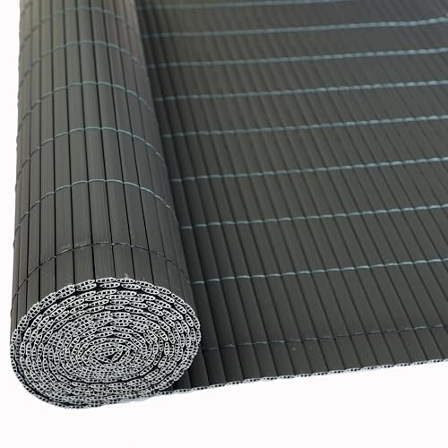 ESTEXO PVC Sichtschutzmatte aus Kunststoffröhrchen Grau 1,80 x 3 m