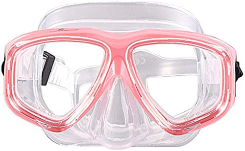 WOWDECOR Tauchmaske für Erwachsene und Kinder mit Kurzsichtigkeit Kurzsichtig, Schnorchelmaske Taucherbrille Dioptrin Dioptrien Korrektur, Pink und transparent (-7,0)