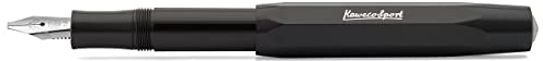 Kaweco Sport Kalligraphie Füller Black Stärke 1.9 mm I Füllfederhalter aus hochwertigem Kunststoff mit zuverlässiger Kalligrafie Feder I Schönschreibfüller für Tintenpatronen 13,5 cm Schwarz