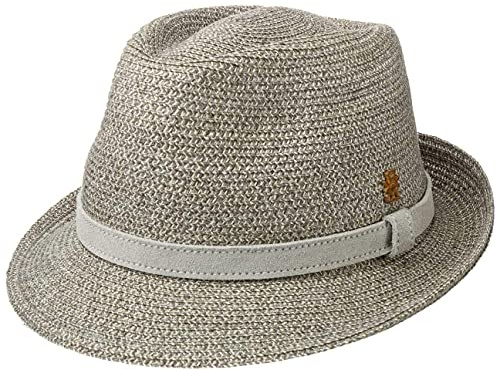 Mayser Zechbauer Trilby Hut Hanf Leinen UV-Schutz Ledergarnitur Made in EU Herren Sommer grau 59 cm