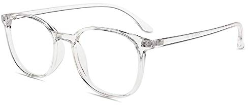 Firmoo Lesebrille mit Sehstärke 2.0 für Damen Herren, Blaulicht Computer Lesebrille für Bildschirme, Blendfreie Lesehilfe TR90 Transparent