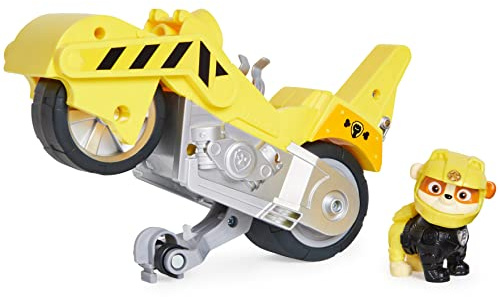PAW Patrol Moto Pups - Rubble - Rückzugmotor - Wheelie-Funktion - Spielzeugfahrzeug