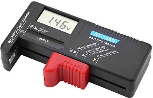 Digital Battery Volt Tester, 1 Pack BT-168D Battery Tester for Universal AA/AAA/C/D/9V/1.5V 1.5V | 9V, Small Batteries Battery Volt Checker
