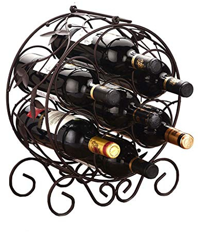 Weinregal Weinregale Arbeitsplatte Eisen Metall Wein 7 Flaschen Rotweinregal Weinflaschenhalter Halter Rack Barware Trinken Lagerung Flaschenregal (Color : B)