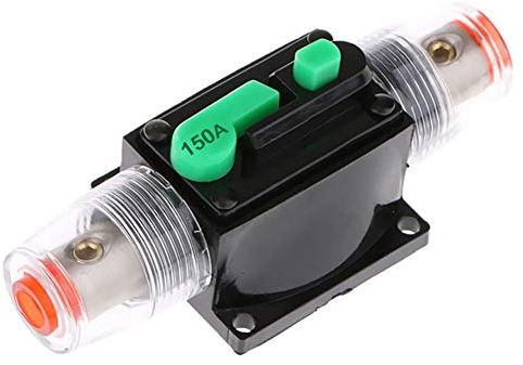 Inline Auto Leistungsschalter DC 12V/24V/ Automatische Sicherung Schalter Leistungsschutzschalter Sicherungshalter Sicherungsblock Manueller Reset Leistungsschalter für Auto Boot Motorrad,# 150A