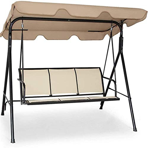 BEDSETS Ersatzdach Gartenschaukel Universal Hollywoodschaukel 3 Sitzer Ersatz-Bezug Sonnendach Dachplane (190 * 132 * 15cm,Creme Farben)