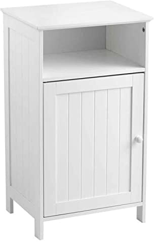 GIANTEX Badezimmerschrank, Badschrankmit Tür & Ablage, Aufbewahrungsschrank für Badezimmer, Schlafzimmer & Wohnzimmer, 40 x 30 x 70 cm (Weiß)