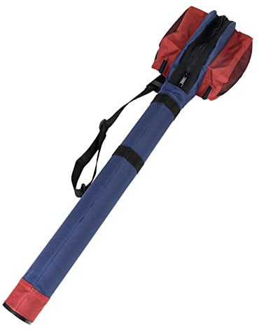 sprinton Maximumcatch Rutentasche 4-Fach Rutenfutteral für Fliegenrute und Rolle zu schutzen für 9/10ft 2 oder 4 Teile Fliegenfischen Rute (Für eine 9ft 4 Teile Fliegenrute, Blau+Rot)