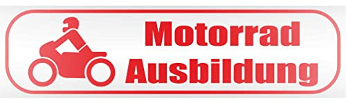 INDIGOS UG - Magnetschild Auto Motorradausbildung 30 x 8 cm rot reflektierend - Magnetfolie LKW Truck Transporter Baustellenfahrzeug Firmenwagen - flexibel abnehmbar, wetterfest