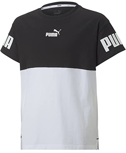 PUMA Mädchen Power Colorblock Tee G T-Shirt, weiß, 152