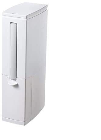 TOMYEUS Cubo de Basura Multifunción de Inodoro Estrecho con Basura de Cubierta con Cepillo for el baño Inodoro Inodoro Especial de Basura de Prensa integrada Papeleras (Color : White)