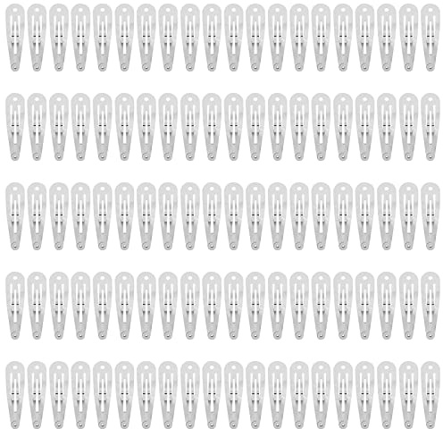 100er-Packung, 5 cm, kleine Metall-Haarspangen mit Loch, silberne Haarspangen, Haarnadeln, Clips, dünner, feiner Bang-Haarhalter, Basteln, DIY-Haar-Accessoires für Frauen, Mädchen, Kinder