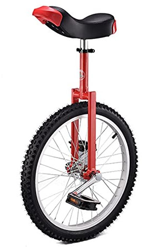 WAHHWF Einrad 16/18/20 Zoll Einräder für Erwachsene/Kinder, Einrad Balance-Übungs-Spaßfahrrad Fitness-Scooter Zirkus, Verstellbarer Sitz, Lasten 150kg (Color : Red, Size : 18 inch)