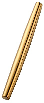 BISDARUN Rolling Pins for Baking 18/8 Stainless Steel Non-Stick Rolling Pin 1-Piece 13 Inches/33 CM Matte Finished (Gold)