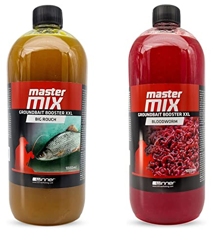 Tandem Baits Master Mix Groundbait Booster XXL Rouch Mix karp lockande bete karp fiske bete för stor fisk fiske karptillbehör Professionell &hobbyfiske fiskefoder 2 x 1000 ml