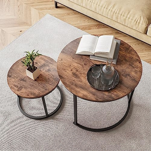 HOJINLINERO Lot de 2 petites basses noires avec cadre en métal, robustes et faciles à assembler, empilables pour chambre, bureau ou balcon