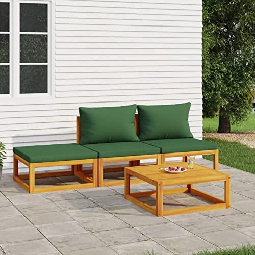 Tidyard 4-TLG. Gartenlounge Set, Balkon Lounge Sofa, Gartensofa Lounge, Terrassensofa, Loungesofa Outdoor, Loungemöbel Garten Holz, Gartenmöbel für Draußen, Massivholz