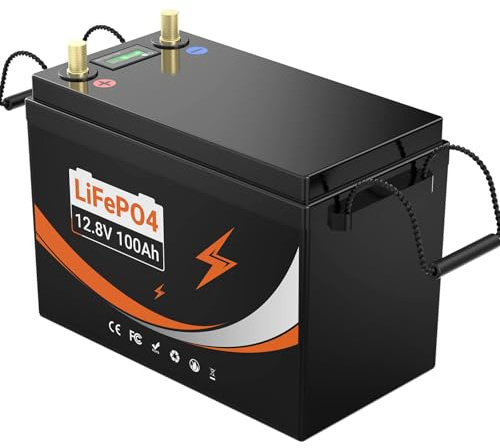 12.8V 100Ah LiFePO4 Battery Emergency Power Backup Rechargeable Lithium Iron Phosphate with 3000+ Deep Cycles and BMS Protection, Perfect for Shed/Boat/Lawn Mower/Ride on Car/Trolling Motor