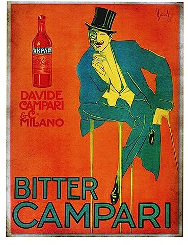 Poster da Parete Serie Pubblicità Retro' Vintage (Bitter) Senza Cornice. Stampa Artistica su Carta Patinata 40x30 cm