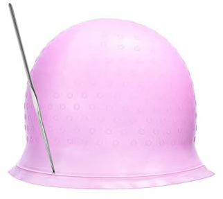 Cuffia Meches per Tintura Colorazione,Silicone Cuffia per Tingere Capelli con Gancio Aghi Riutilizzabile Cuffia per Capellie Cuffia Meches Capelli Gancio Parrucchiere Salone per Capelli Lunghi Corti