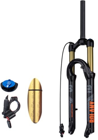 TS TAC-SKY Leichte Gabel Luftfederung Magnesiumlegierung Schnellspanner Fahrradgabel 27.5/29inch 120mm Federweg Öl Air Bike (Color : Black, Size : 29 inch Straight Remote)