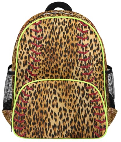 WowPrint Softball-Rucksack für Kinder, Leopardenmuster, für Mädchen, Jungen, Kinder, Softballball, niedlich, klein, Kleinkind, Rucksack, Schule, Kindergarten, Büchertasche, Reisen, lässiger